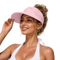thumbnail image 2 of Wuphunn Summer Hat Packable Sun Hat Women Gardening Hat Lightweight Foldable Ponytail Sports Cap Wide Brim Uv Protection Sun Visor Hats Ponytail Beach Visor Sports Sun Visor Pink One Size, 2 of 7