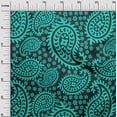 thumbnail image 3 of oneOone Viscose Jersey Turquoise Green Fabric Asian Paisley Craft Projects Decor Fabric Printed By The Yard 60 Inch Wide, 3 of 4