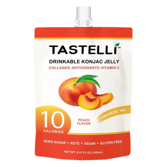 (Pack of 10), Tastelli Jelly Peach Collagen, 5.07 fl oz