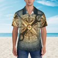 thumbnail image 2 of Disketp Vintage Compass Hawaiian Shirts for Men,Mens Casual Short Sleeve Button Down Shirts Beach Shirt,3X-Large, 2 of 7