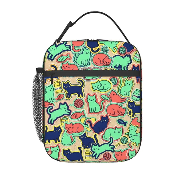 Cat Lunch Bag Lunch Box For Women,Leakproof Lunch Tote Large Capacity,Reusable Insulated Lunch Tote Bag,Keep Warm And Fresh,Cooler Bag Lunch Container For Work Office Picnic Travel
