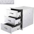 thumbnail image 1 of Outdoor Stainless Steel Drawer, 18Wx 23D x23H inch Smooth-Sliding Soft Close Triple Storage Drawers, Rustproof & Weatherproof Outdoor Kitchen Drawer with Handle, BBQ Drawers for Garden Grill Island, 1 of 6