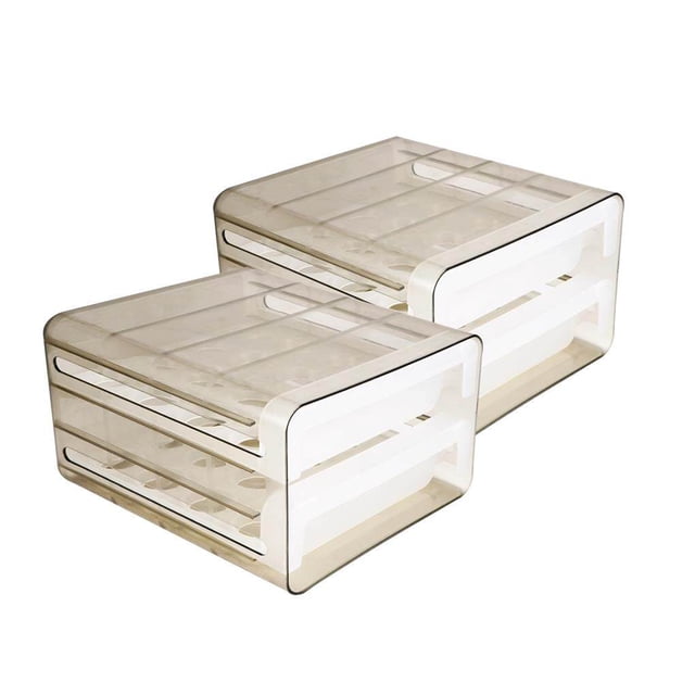 facefd Egg Rack Plastic Egg Storage Rack Transparent Egg Storage Drawer Drawer Type Egg Shelf with Large Capacity for Indoor Kitchen Fridge