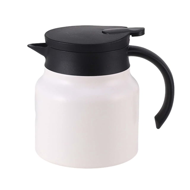Jarra de café de acero inoxidable con aislamiento Esquirla, botella de agua caliente, jarra térmica, cafetera aislada para el hogar, regalo blanco, 800 ml