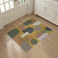thumbnail image 3 of ODIKA 3'x5' Mustard And Earth Modern Geometric Design Washable Accent Rug Abstract Shapes with Contemporary Flair Pet Friendly, Non-Shedding Mat for Bedside, Nursery Room, 3 of 7