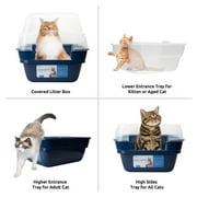 Petfamily Extra Large Cat Litter Box, Color Navy Blue, Jumbo Hooded, 21.50 x 17.90 x 17.25 in
