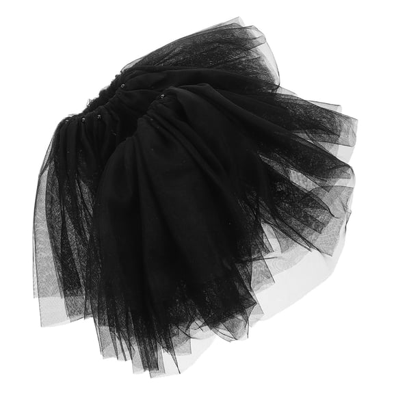 WRISTBIQUE Puff Sleeves Black Tulle Detachable Bridal Accessory for Decor 1Pair