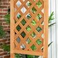 thumbnail image 5 of Miekor Furniture Patio Garden Bench Arbor Arch with Pergola and 2 Trellises, 3 Seat Natural Wooden Outdoor Bench for Grape Vines & Climbing Plants, Backyard Decor, Brown MK7266, 5 of 10
