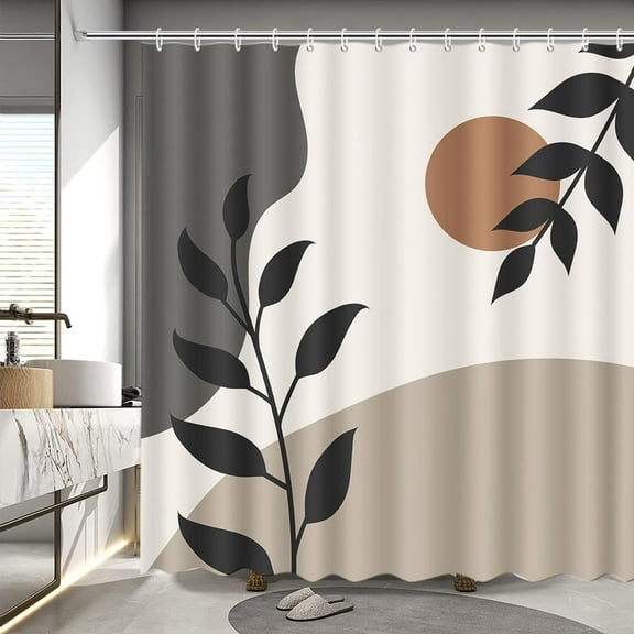 Boho Shower Curtains for Bathroom Bohemia Abstract Minimalist Shower Curtain Mid Century Shower Curtain Bathroom Decor Durable Waterproof Fabric Shower Curtain 72x72 in