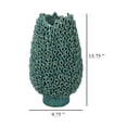 thumbnail image 5 of Accent Flower Vase, 3D Coral Textured Teal Green Ceramic 16 Inch, 5 of 6