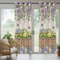 thumbnail image 5 of Outdoor Curtains for Patio Waterproof, Blue Purple Floral Outdoor Privacy Panels Grommet, Spring Vintage Hydrangea Flower Truck Blackout Outside Curtains for Porch/Cabana 54"x84", 1 Panel, 5 of 8