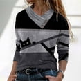thumbnail image 2 of Pompotops Blouse Décontractée pour Femmes Col Croisé Boutons Imprimés Manches Longues T-shirt, 2 of 8