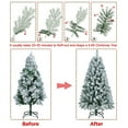thumbnail image 5 of Easyfashion Green Flocked Spruce Snow Frosted Artificial Holiday Decorative Christmas Tree, with PVC Tips 4.5', 5 of 10