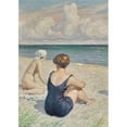 thumbnail image 2 of Paul Fischer 11x14 Gold Ornate Wood Frame and Double Matted Museum Art Print Titled - Bathers&nbsp;On the Beach, Falsterbo, 2 of 4