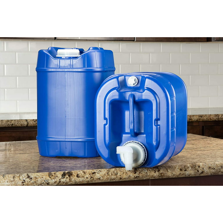 Saratoga Farms 5-Gallon Stackable Water Storage Containers with Lids,  Emergency Water Storage Kit Including Spigots and Water Preserver Bottles,  30