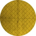 thumbnail image 1 of Ahgly Company Indoor Round Oriental Yellow Industrial Area Rugs, 7' Round, 1 of 4