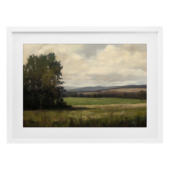 Stupell Industries Traditional Hills In The Distance White Framed Print Under Glass, 23 x 17, by Creative Studio