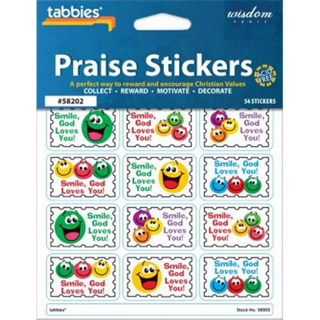 Tabbies 058202 Smiley avec Tableau d'Adorations - Lot de 54