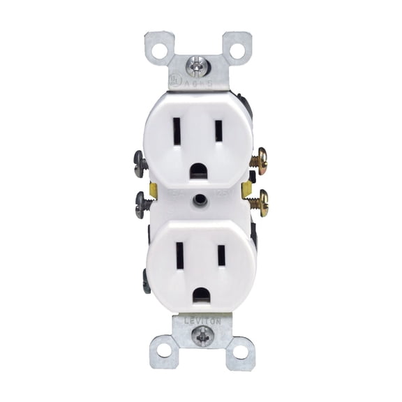 Leviton Shallow Grounded Duplex Outlet - Pack of 10