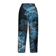 thumbnail image 5 of Women Capris Under $5! Cagogo Floral Capris Pants for Womens Straight Leg Summer Beach Boho Cropped Pant Casual Loose Printed Baggy Crop Trousers Lounge Palazzo Pants with Pockets, 5 of 5