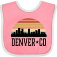 thumbnail image 3 of Inktastic Denver Colorado Skyline Vintage Boys or Girls Baby Bib, 3 of 4