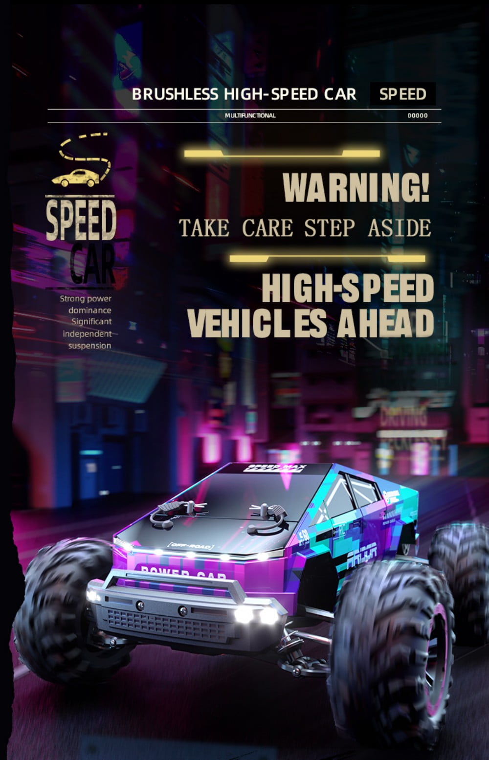 38KM/H High-Speed Off-Road RC Car, 1:12 Scale Brush Motor RC Crawler wiht LED Lights, 2.4GHz Full-Proportional Control Off-Road Truck for Adults & Enthusiasts