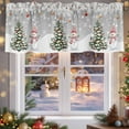 thumbnail image 5 of Christmas Valances for Windows, 42 x 18in, Snowman Snowflake Xmas Tree Ball Winter Grey Rod Pocket Kitchen Valance Curtain Light Filtering Window Treatments for Living Room Bedroom, 1 Panel, 5 of 7