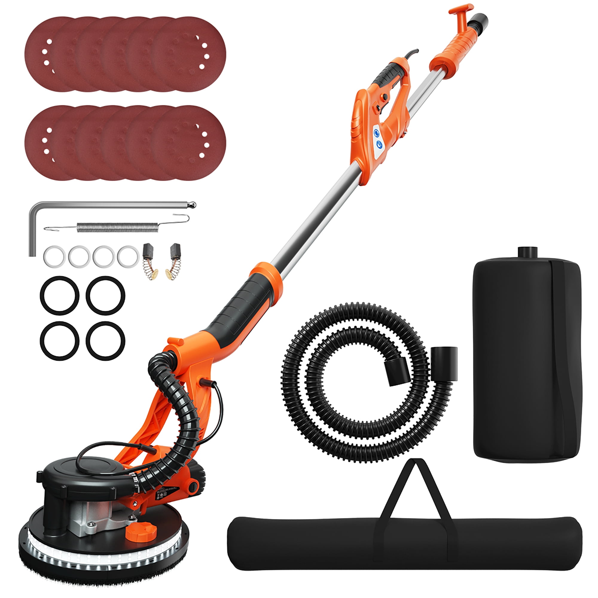 Costway Electric Drywall Sander 750W Adjustable Variable Speed w/ Vacuum and LED 