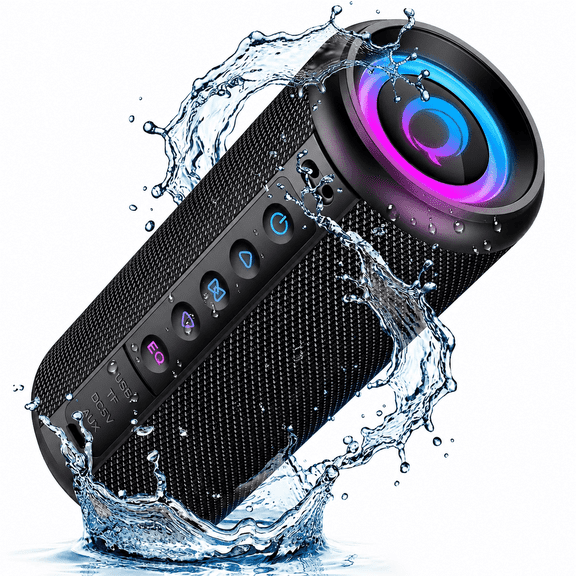 Portable Bluetooth Speaker, Bluetooth 5.4 Wireless Speaker, IPX7 Waterproof Outdoor Speaker with RGB Party Lights, 20W Stereo Sound, 20H Playtime, TWS Pairing for Camping, Beach, Home Party
