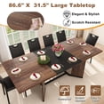 thumbnail image 4 of Blotout 59'' to 86.6" Extendable Dining Table Set with 6PCS Chairs, Modern Farmhouse Wooden Kitchen Table for 6-10 People, Rectangle Expandable Dining Room Table, Large Expanding Table, 4 of 9