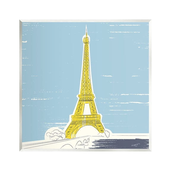 Stupell Industries Eiffel Tower Architecture Travel & Places Painting Unframed Art Print Wall Art, 12 x 12