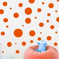 Orange Polka Dot Fun Dots Wall Decals Vinyl Circle Stickers for Kids Room Decor Includes (63)Dots 1"-6.5"