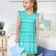 thumbnail image 4 of Fotbe Turquoise Wooden Vestido de Dormir para Niñas de 3 a 10 Años, Mangas Cortas, Estilo Princesa, Pijama Camisón con Mangas Voladas-Medium, 4 of 6