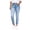 Blue, variant on ZToonmas Women's Drawstring Waist Skinny Jeans Elastic Waist Rolled Cuff Ankle Pants with Pockets for Casual Everyday Wear