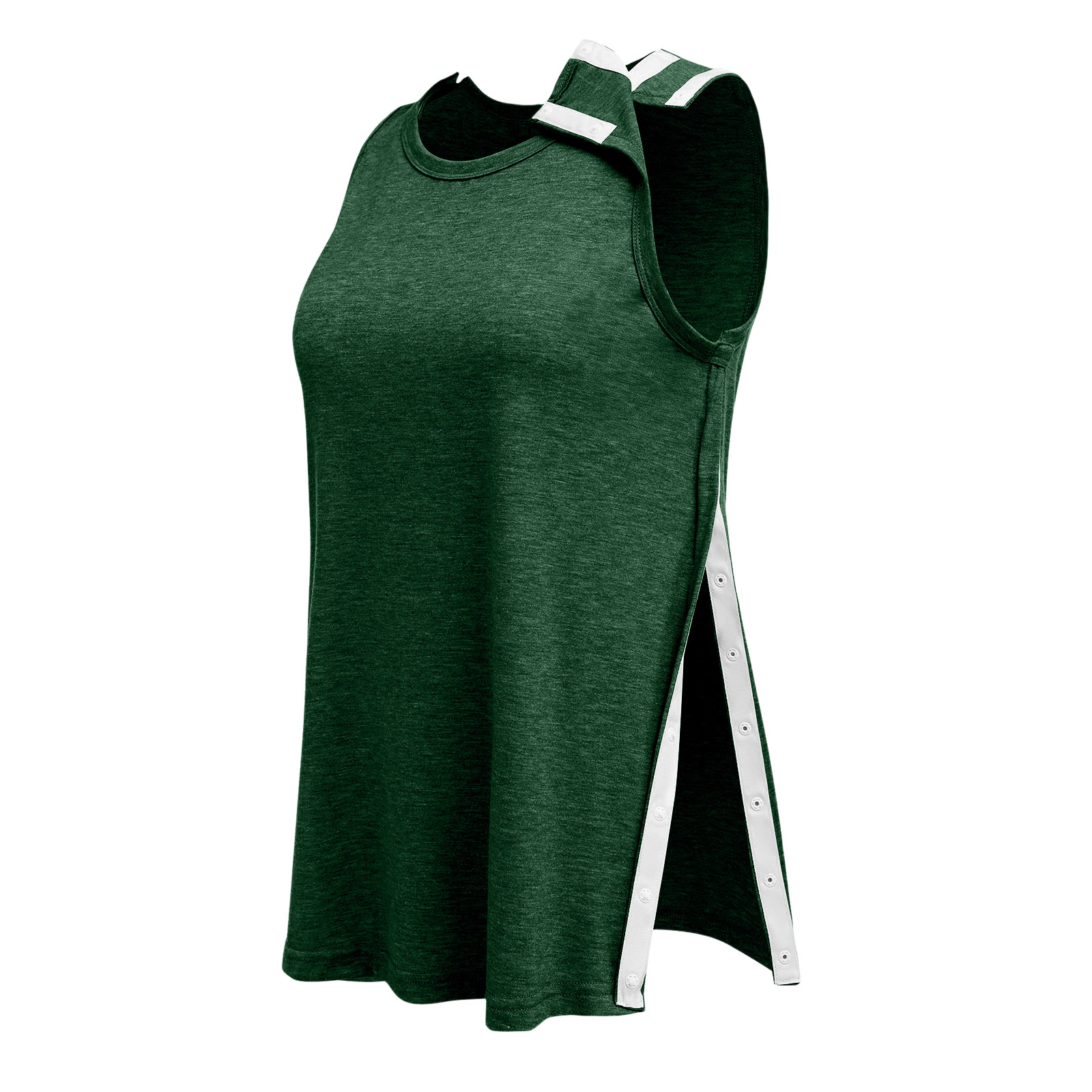 Iaqnaocc Post Shoulder Surgery Shirts for Women Shoulder Sleeveless Snap-Access Tank Tops Post Surgery Shirts Tear Away Chemo Shirt Clothes After Rotator Cuff Surgery Dark Green XXL