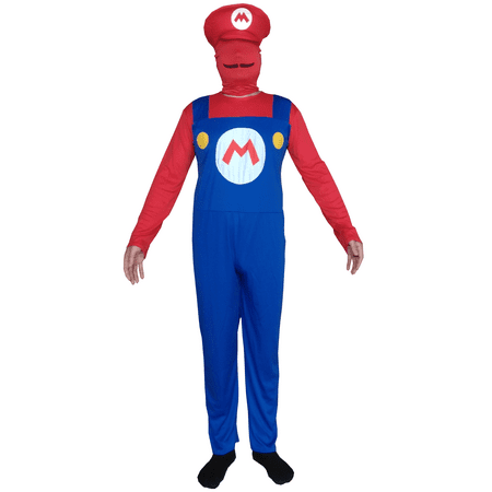 Mario Adult Costume Super Mario Bros Spandex Lycra Bodysuit Nintendo