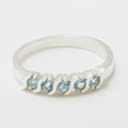 thumbnail image 4 of LBG British Made 14k White Gold Natural Blue Topaz Womens Eternity Ring - 33 size options - Sizes 4 to 12 Available, 4 of 6