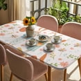 thumbnail image 3 of Pink Spring Easter Table Cloths for 5 Foot Rectangle Tables, Bunny Carrots Eggs Floral Botanical Patio Waterproof Elastic Fitted Tablecloths, Washable Rectangular Table Cover for Camping, 3 of 8