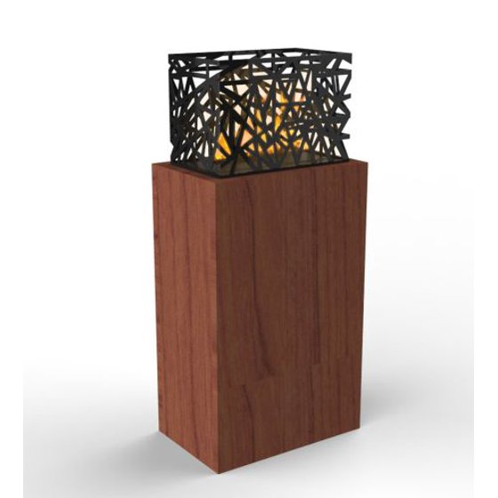 Grand Grand Cherry Fireplace Laguna Side Table With Aqua Flame