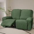thumbnail image 2 of Stretch Seersucker Recliner Sofa Cover 6-Pieces Country style Reclining Couch Slipcover Simple Home Furniture Protector, Loveseat 2 Seater/Green, 2 of 7