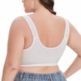 thumbnail image 7 of Valcatch Plus Size Women's Front Button Bra - Wide Shoulder Straps, Wireless & Lace Design for Big Busted, 7 of 7