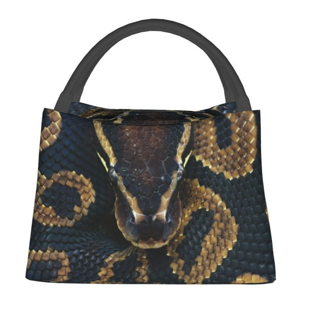 Fotbe Ball Phyton Snake Bolsa Térmica Portátil con Estampado, Bolsa de Entrega de Alimentos Aislada, Bolsa Reutilizable de Gran Capacidad para Comidas y Supermercado