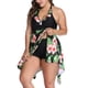 thumbnail image 4 of Trajes de baño de talla grande para mujer, parte superior tankini floral con parte inferior de bikini, traje de baño de 2 piezas, traje de baño 2XL-6XL, 4 of 5
