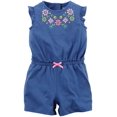 thumbnail image 1 of Carter's Baby Girl 1pc Romper Blue W Multi Color Embroidery, 1 of 2