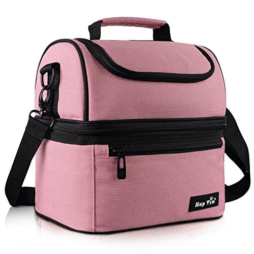 Hap Tim Lunch Box Insulated Lunch Bag Medium Size Cooler Tote Bag For Adult Men Women Double Deck Cooler For Office Picnic Travel Camping Pk Walmart Com