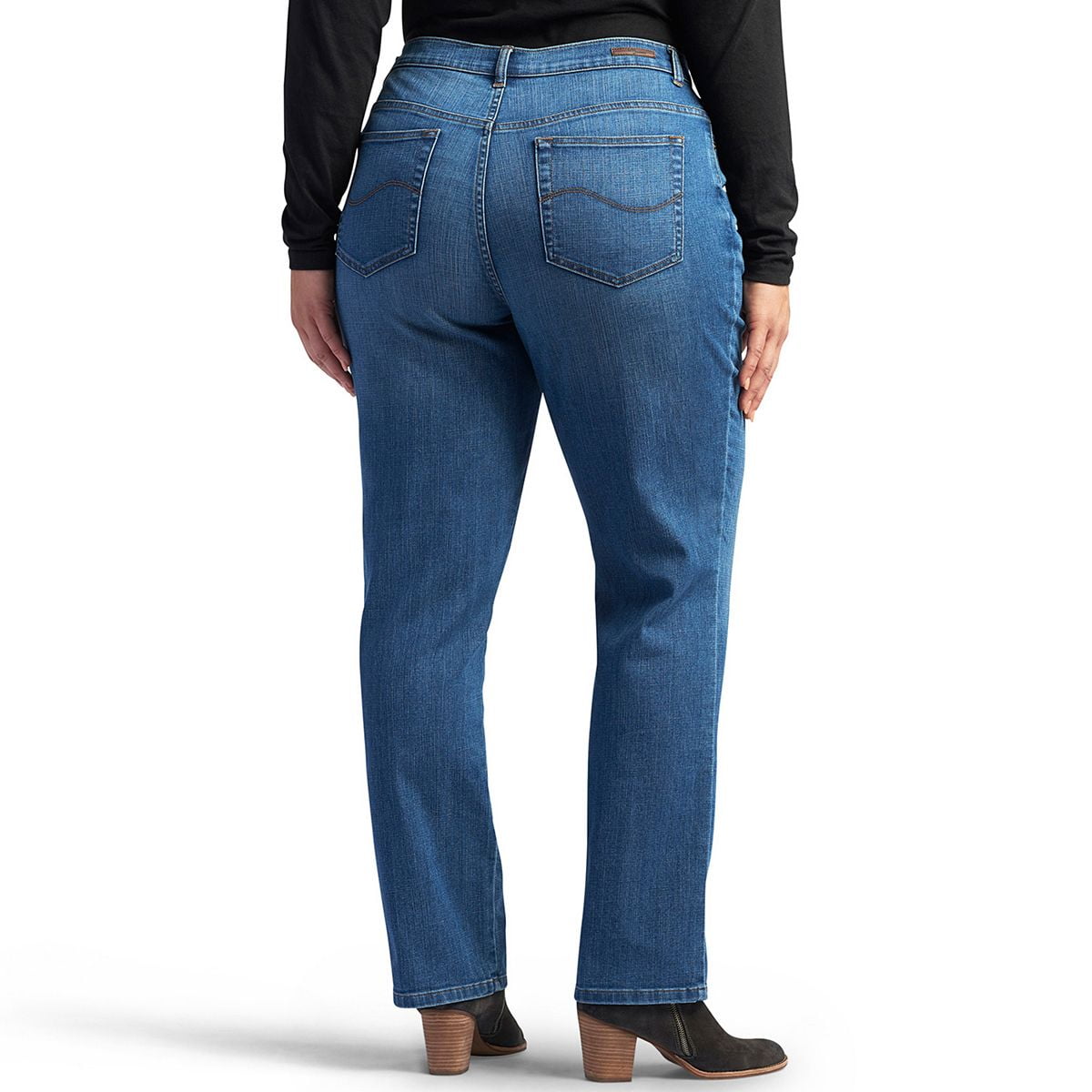 Lee Womens's Plus Stretch Relaxed Fit Straight Leg Jean