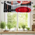 thumbnail image 2 of Red Gray Black Valances for Windows, 42 x 12in, Abstract Round Modern Art Rod Pocket Kitchen Valance Curtain Light Filtering Window Treatments for Living Room Bedroom, 1 Panel, 2 of 7