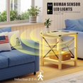 End Table with Charging Station Side Table with Human Senor 3 Color