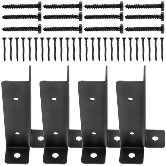 Post Base Cover Mailbox Post Protectors Farm Black 13.00X9.00X5.00CM Firm Support 4Pcs