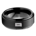 thumbnail image 2 of Tungsten South Dakota The Mount Rushmore State Home Band Ring 8mm Men Women Comfort Fit Black Step Bevel Edge Brushed Polished, 2 of 4